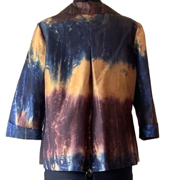 Piano Tie Dyed Silky Jacket Sz.M - Picture 3 of 11